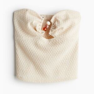 H&M Beige Textured Tube Top with Colored Beads